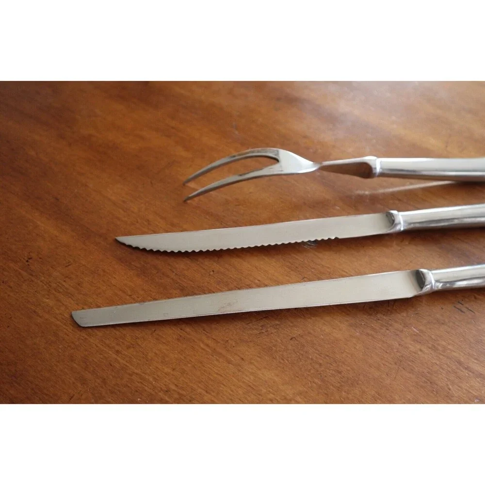 3x Towle ASHLEY Stainless Supreme Korea Carving Fork Knife Wedding Cake Serving